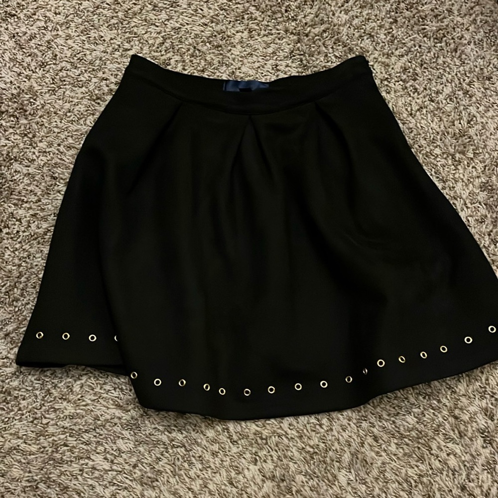 Black suede mini skirt